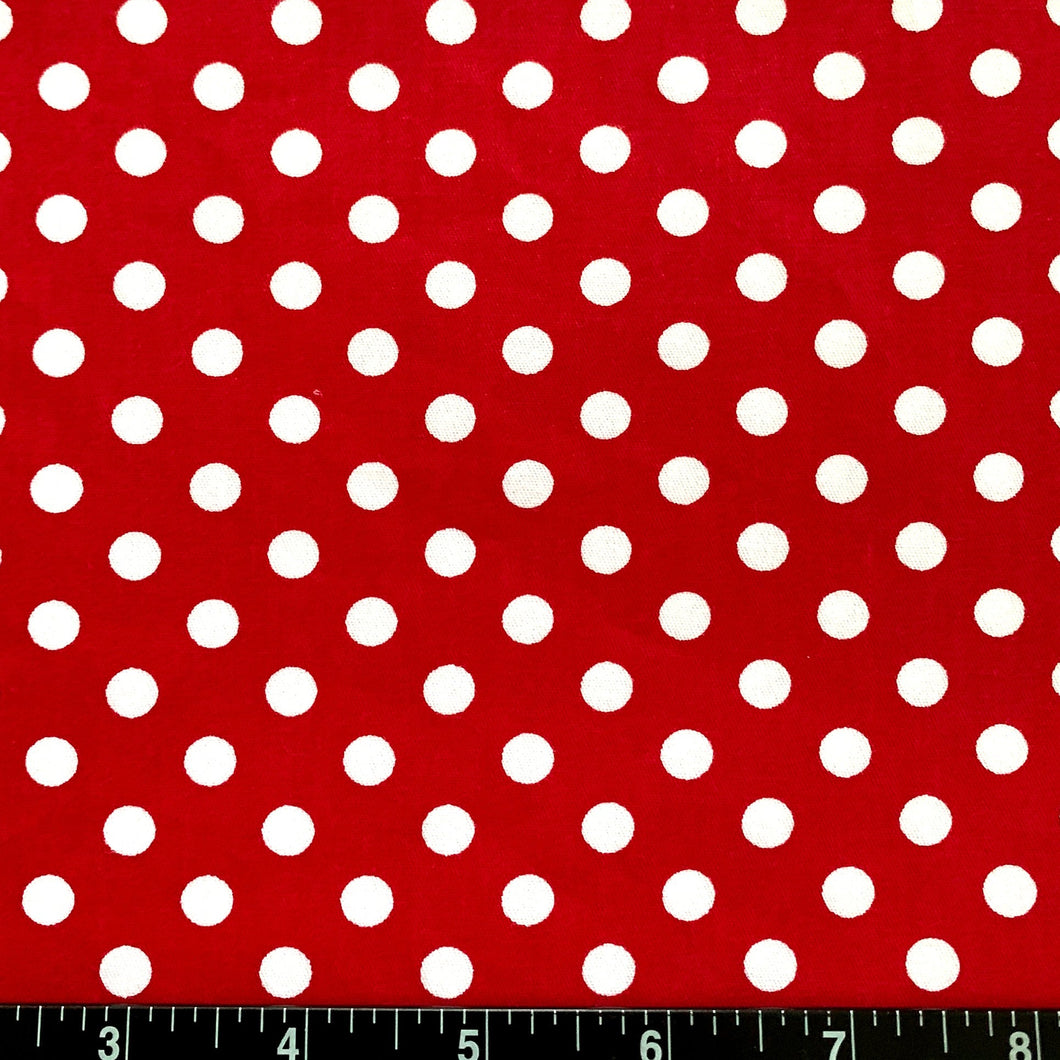 100% Cotton Fabric by The Yard for Sewing, Quilting, DIY Crafts - 62 Inches Wide (Red Polka Dot)